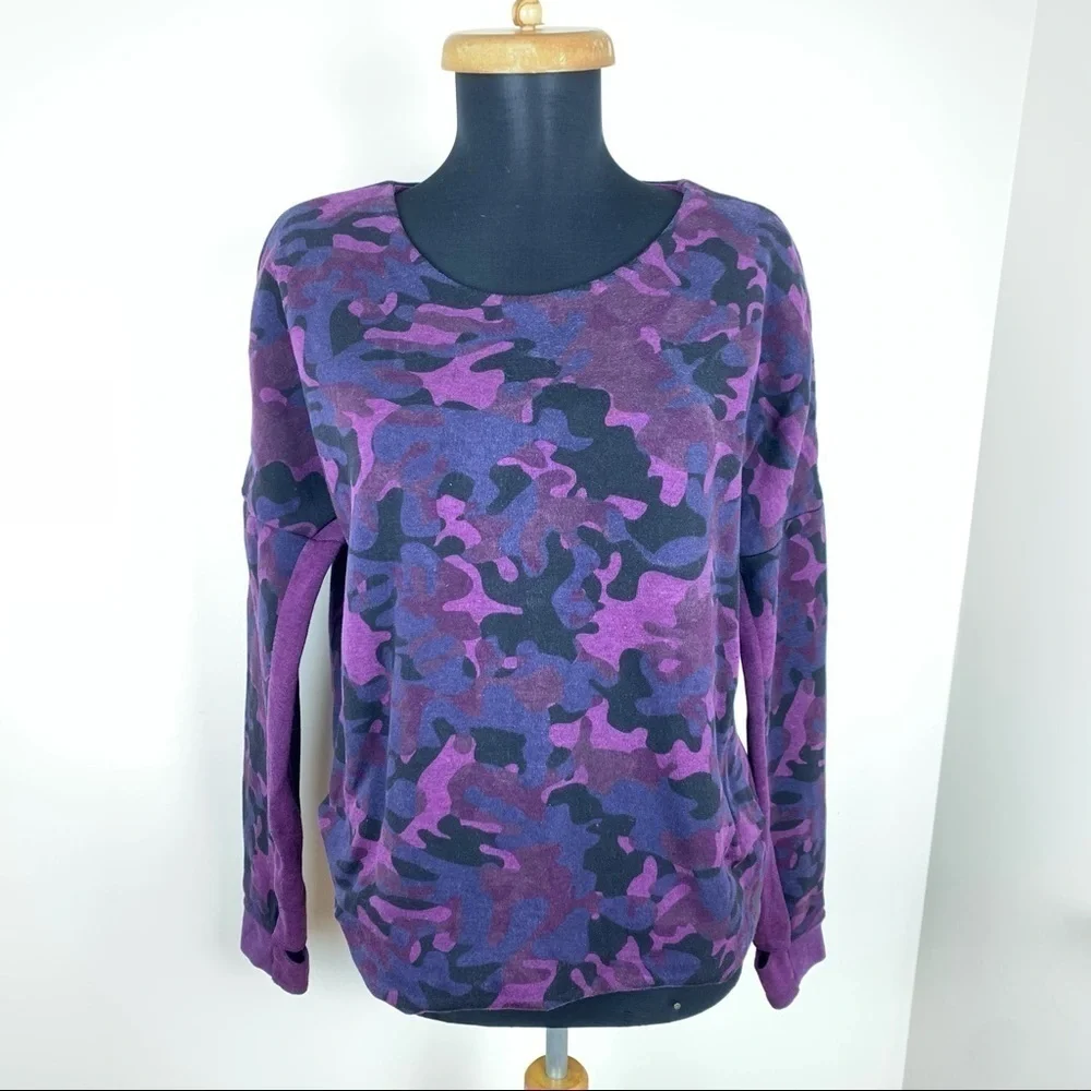 Nike Purple Camo Fleece‎ Crew Neck Sweatshirt A6